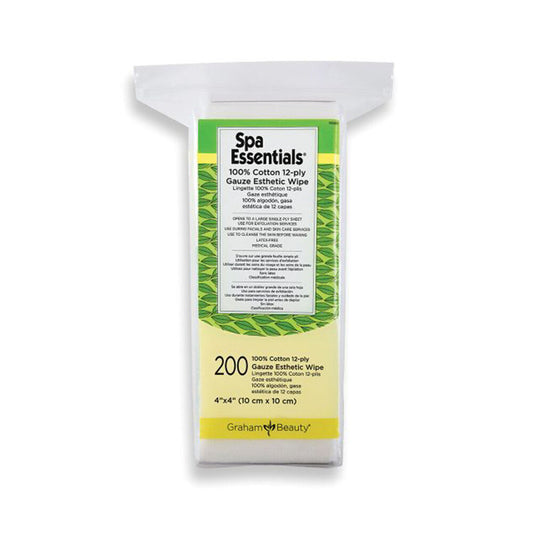 SPA ESSENTIAL 12 PLY GAUZE ESTHETIC WIPES 4" X 4" 200/PK