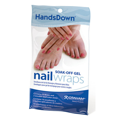 HANDSDOWN NAIL WRAPS W/ APPLICATOR STICKS 10/PK*
